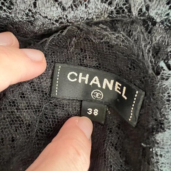 Chanel black lace sheer halter backless top size 38 - Picture 8 of 10